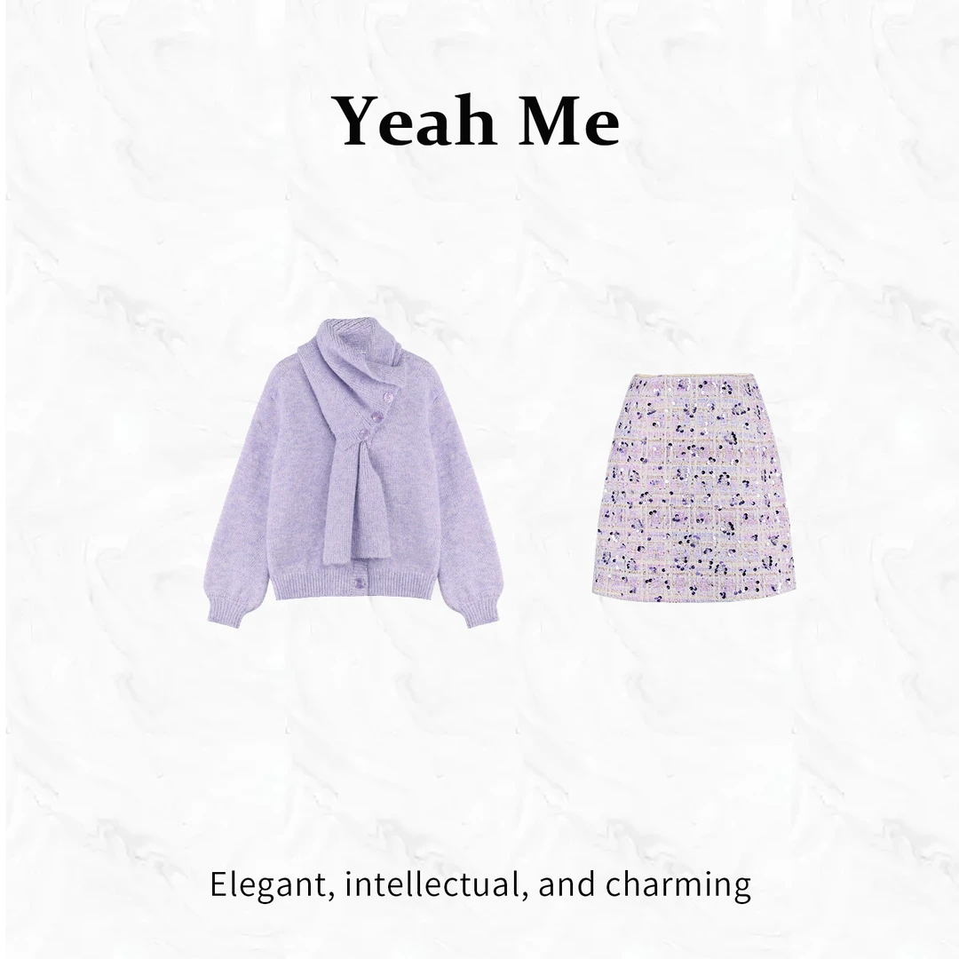 Yeah Me/也觅【烟暖寒冬】冬季温柔氛围感休闲百搭减龄半身裙套装女