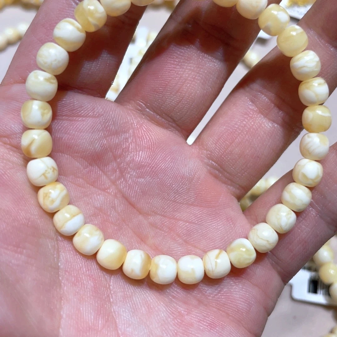 琥珀未镶嵌手链6mm精工蜜蜡手串
