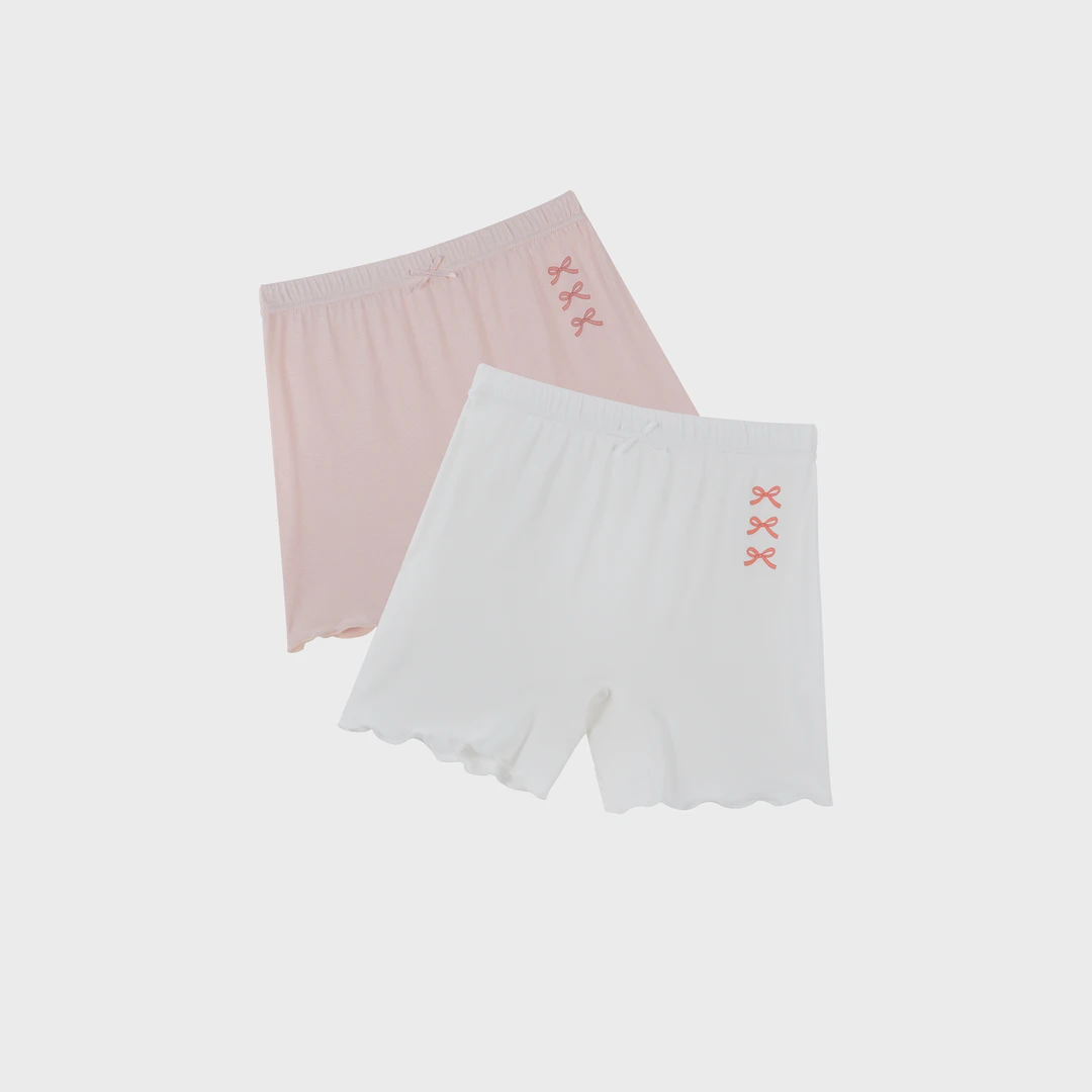 MOMOCO女童2025新款安全裤薄款蝴蝶结安全裤（两条装）77652104002