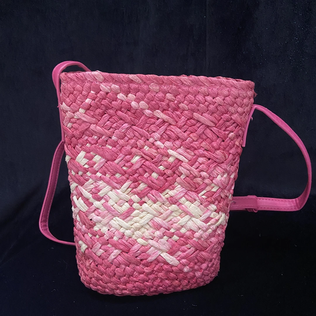 COCO DICV2025新款高端定制时尚女包 编织罗高桶 玫红