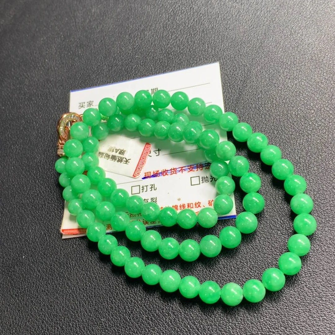 翡翠未镶嵌颈饰项链