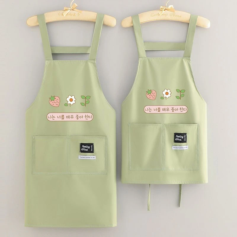 2025新款防水围裙厨房家用时尚洋气耐脏围腰工作服餐饮做饭上班