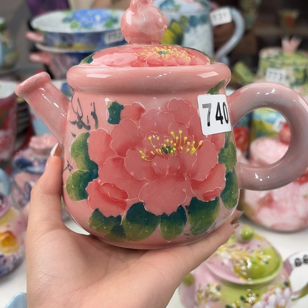 瓷片景德镇手绘高温釉下彩陶瓷茶具