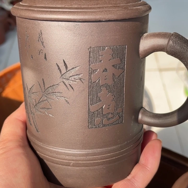 紫泥茶壶春意盎然老紫泥手工制作