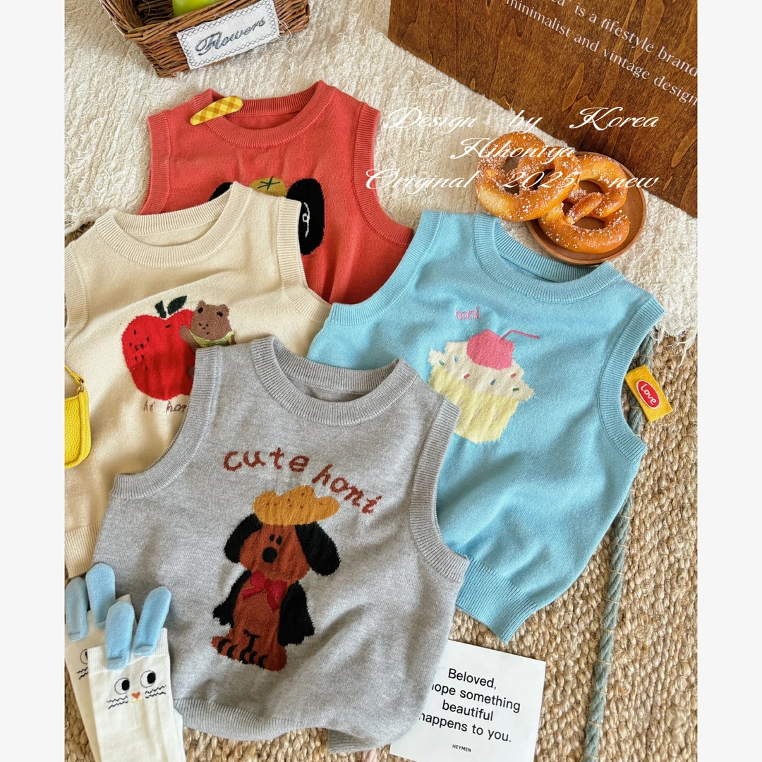 【童趣马甲】六Hihoniya~2025秋季宝宝卡通小狗柔软舒适毛衣背心