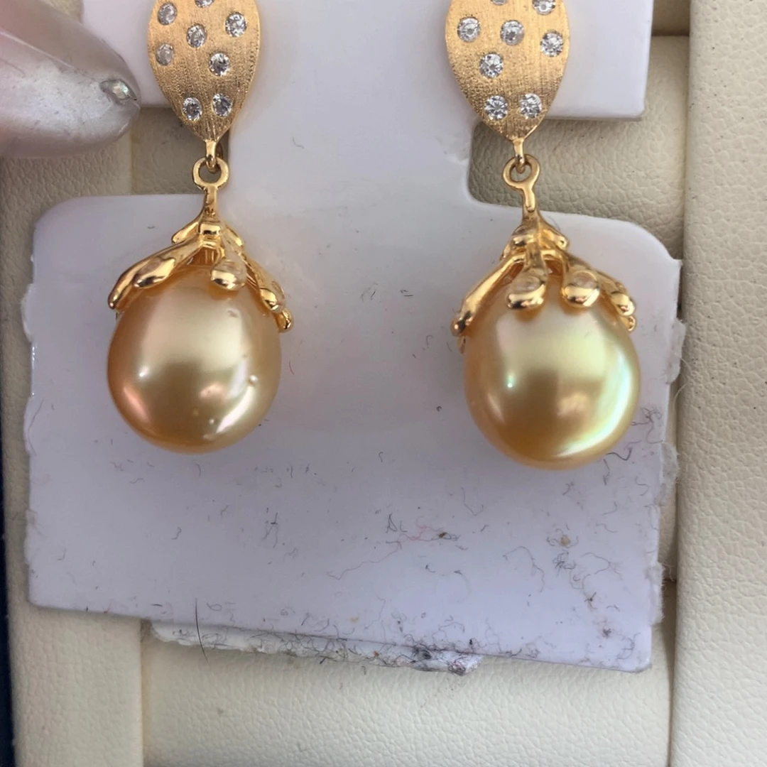 银S925镶嵌耳饰海水珍珠