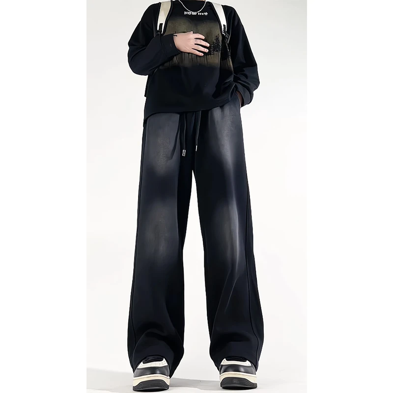 2025春季重磅水洗渐变卫裤男宽松直筒百搭运动裤潮流休闲裤959