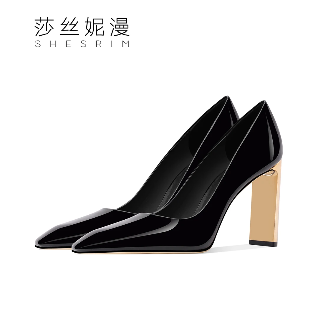 「6cm/8cm」2025春季上新性感时尚风女鞋粗跟款单鞋浅口高跟鞋