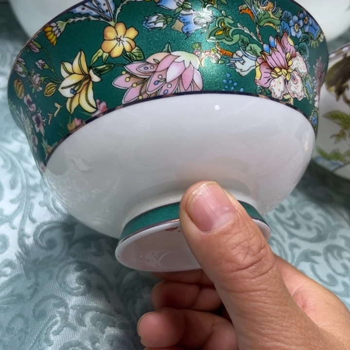 骨瓷仙踪高脚碗六个4.5寸