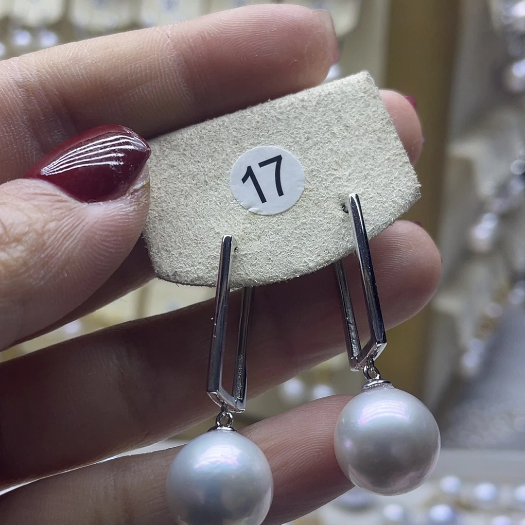 淡水珍珠耳饰银S925镶嵌