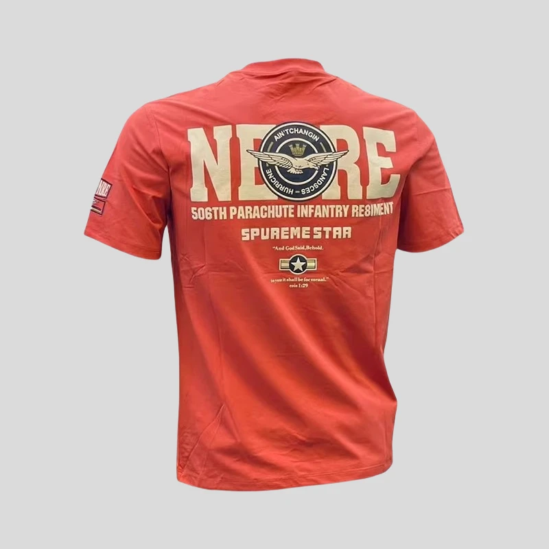 ohmmayby时尚男夏季圆领T恤时尚修身刺绣印花短袖打底衫男