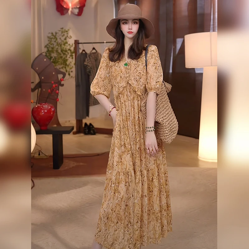 Linda姐高端线【欧若风】夏季新款法式显瘦花边连衣裙AA5LJS0864