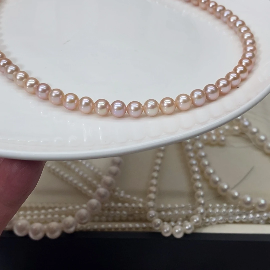 淡水珍珠颈饰银S925镶嵌棒***糖