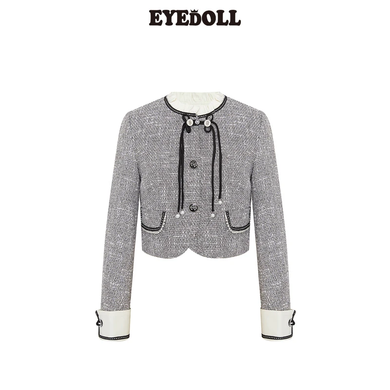 EYEDOLL【商场同款】24秋季新款简约百搭通勤优雅小香风短外套