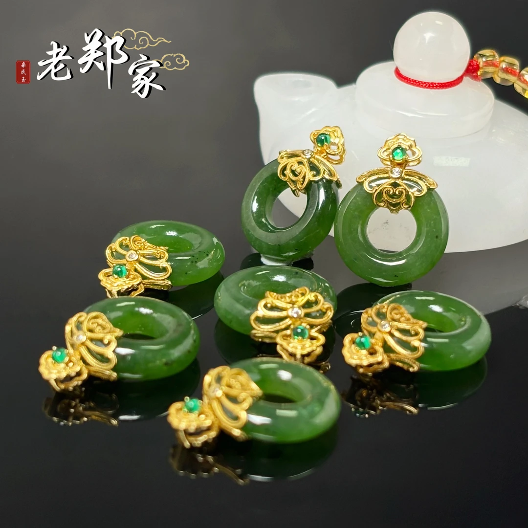 【老郑家】925银和田玉甜甜圈吊坠（多样性发一件）不带链2910