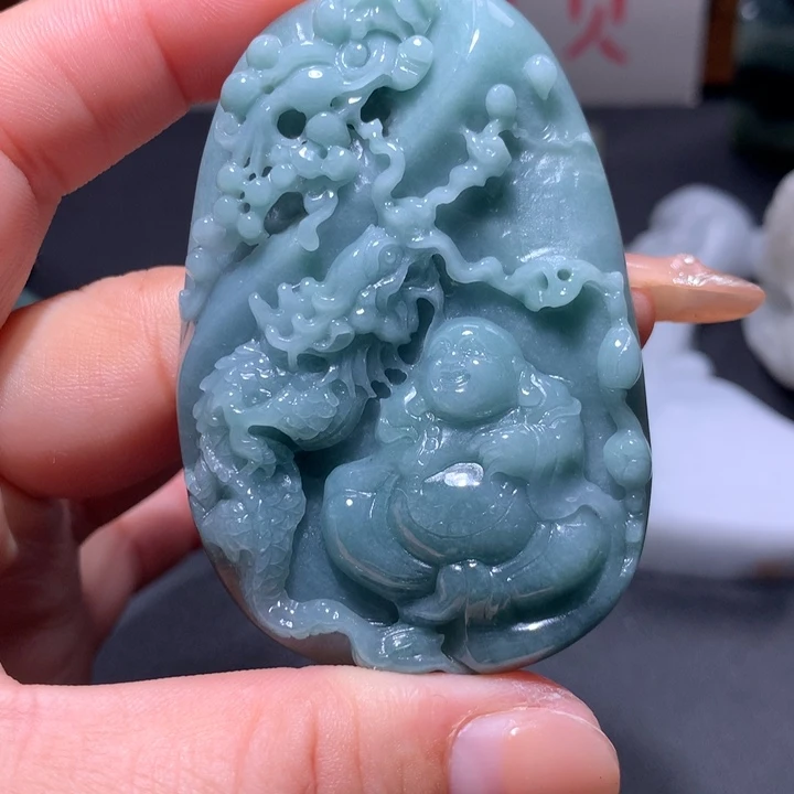 翡翠未镶嵌颈饰保真天然A货翡翠