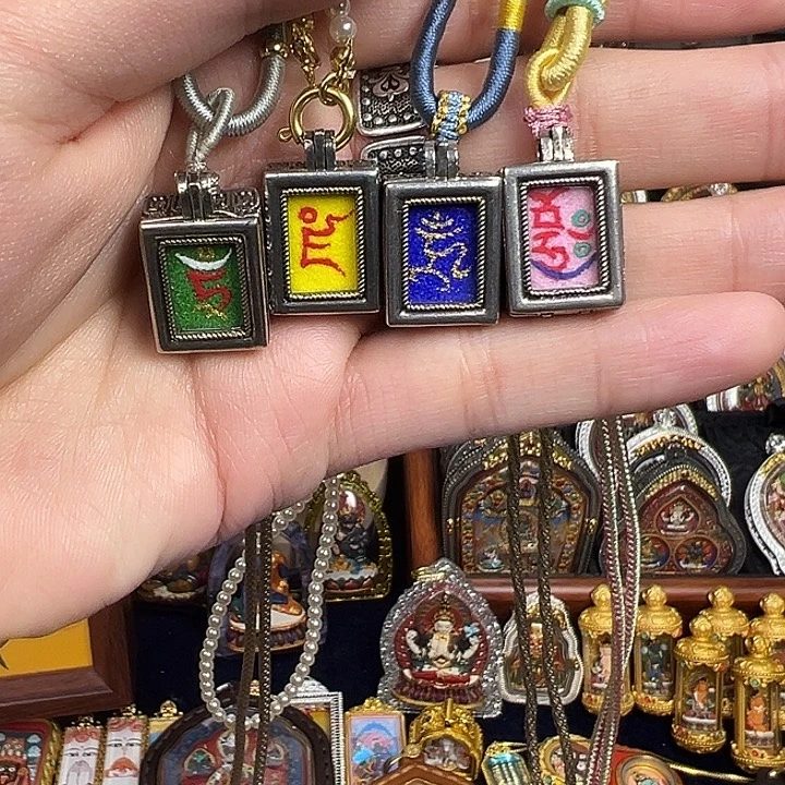 亚克力非金属手绘种子字绿度母黄财药师扎基