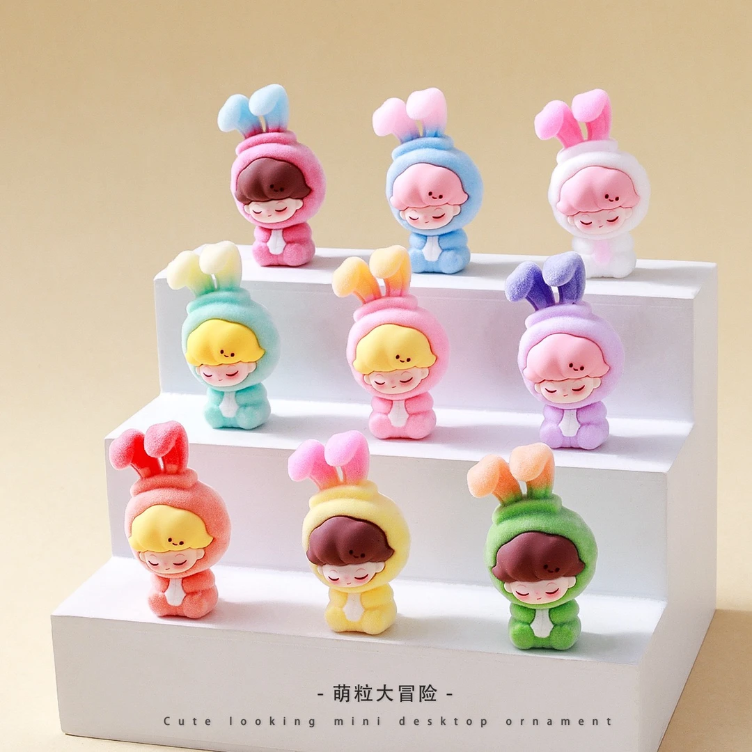 【九宫格+对对碰】小兔/小熊DM植绒diy摆件 手机挂件