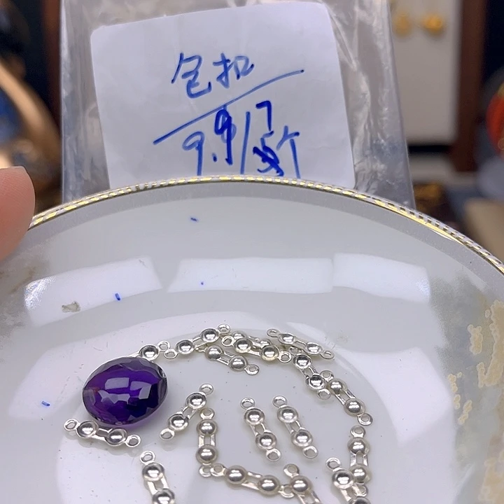 银S925镶嵌颈饰紫晶紫晶925镶嵌103