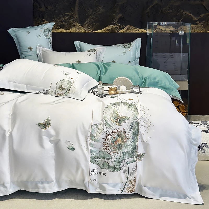 花园盛宴  高支高密100s长绒棉 轻奢纯棉重工刺绣四件套