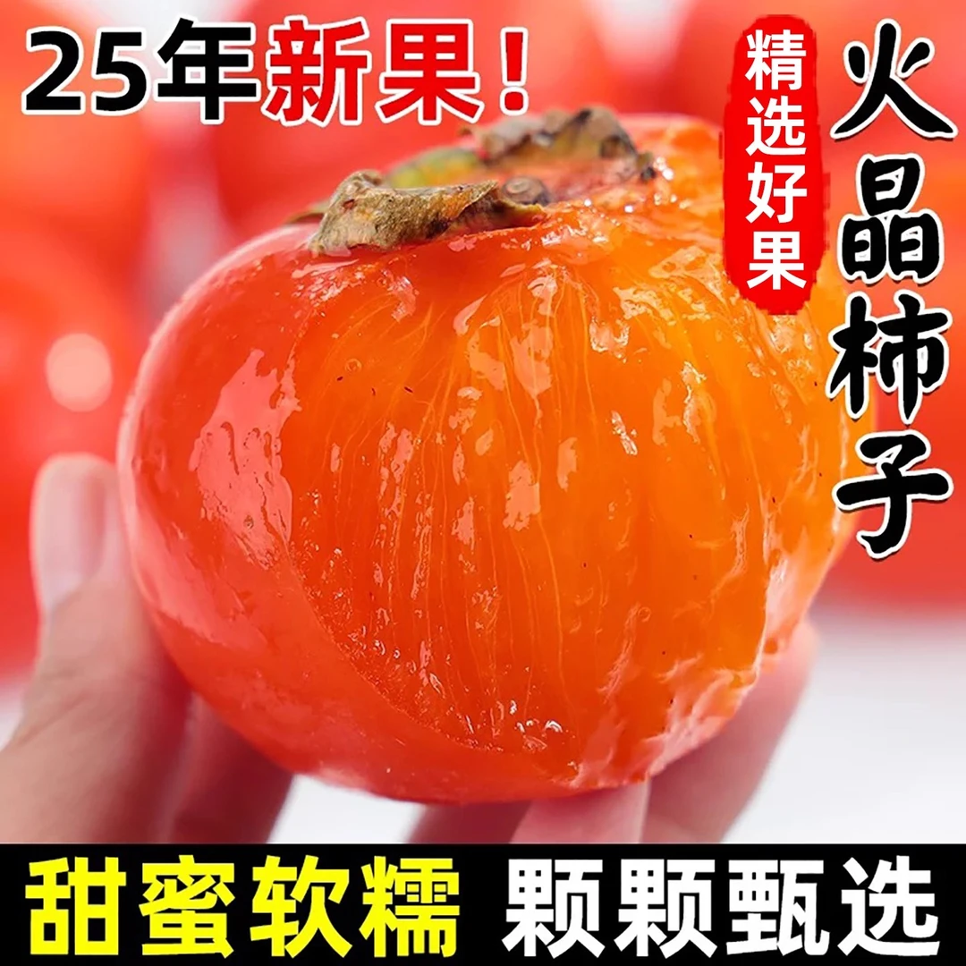 正宗火晶柿子青果发货需自行催熟当季新鲜水果