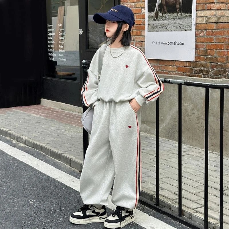 女童套装春装2025新款中大童洋气时髦运动卫衣儿童春秋运动两件套