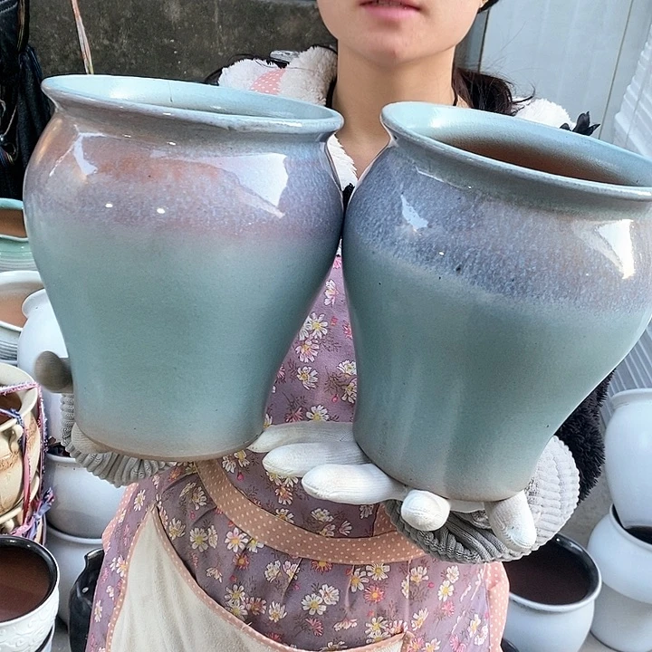 紫砂花盆瑕疵口17高20