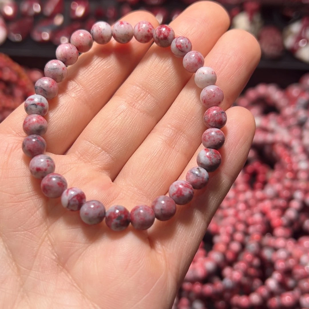 天然辰砂天然朱砂玉化原石手串