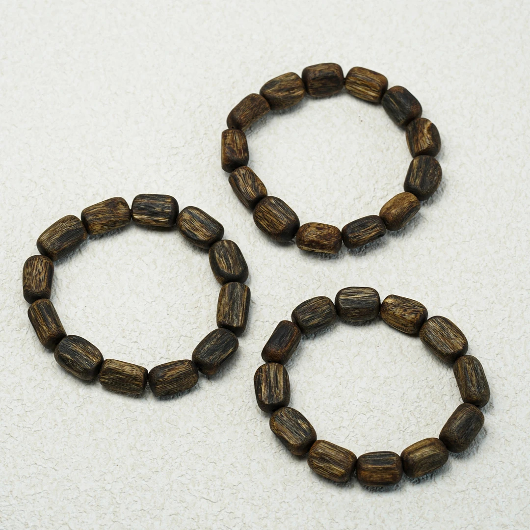 沉香【国香】奇楠99分沉 随形珠单圈沉香手串约12g多样性发货发其一