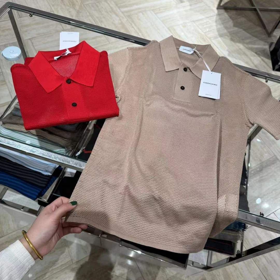 全新未使用 FERRAGAMO/菲拉格慕 男士舒适透气短袖Polo衫多色