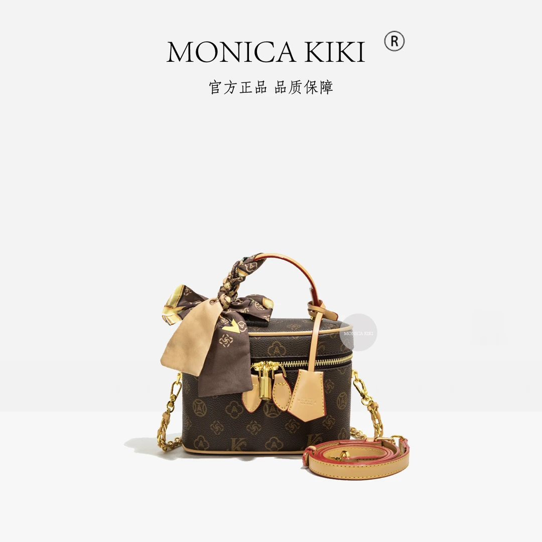 MONICA KIKI/莫妮卡奇奇轻奢女士斜挎盒子包经典时尚潮流