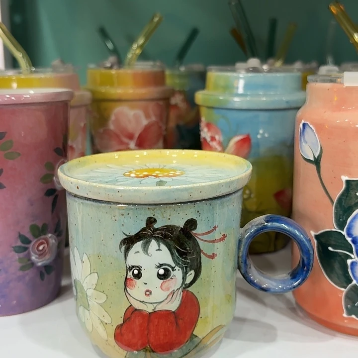 杯景德镇釉下五彩手绘陶瓷