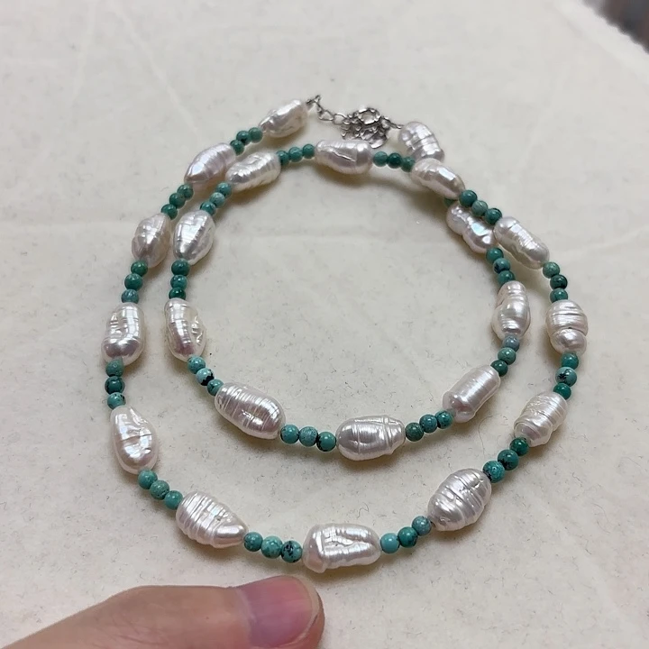 颈饰银S925镶嵌淡水珍珠