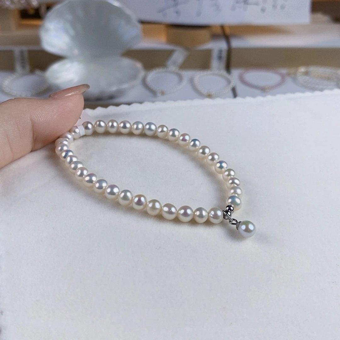 淡水珍珠手绳银S925镶嵌