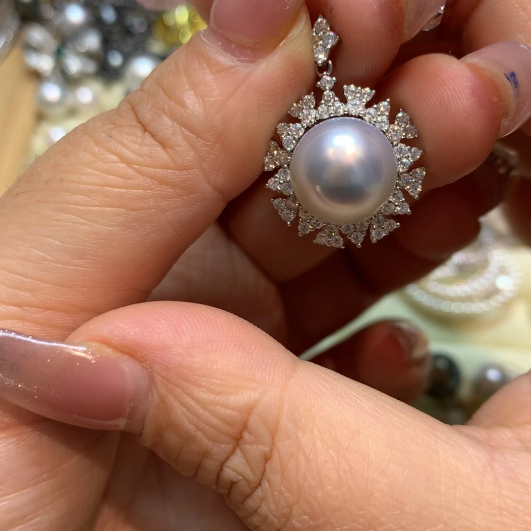 海水珍珠颈饰银S925镶嵌