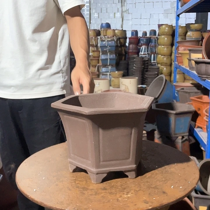 25素面六方花盆花盆