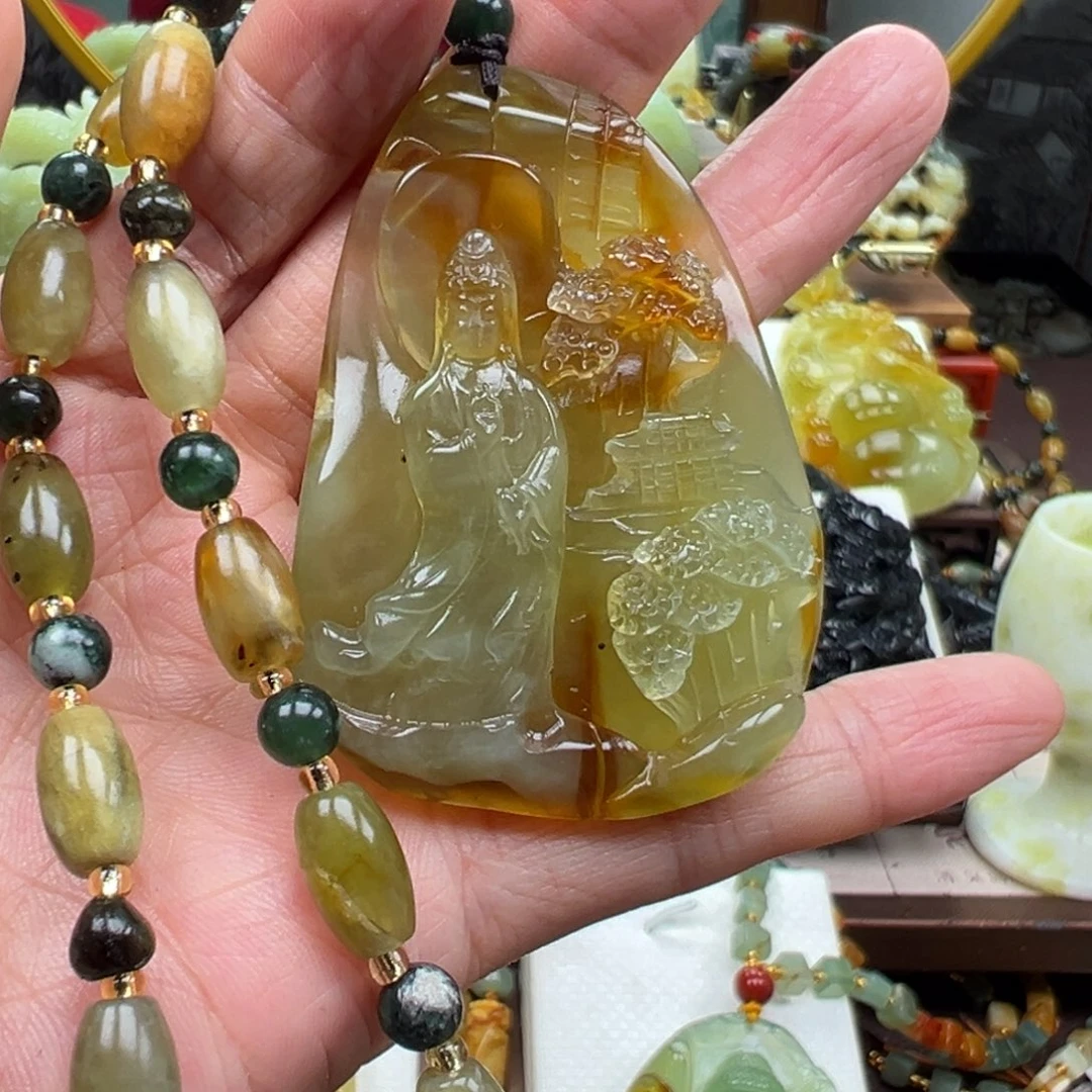 岫玉未镶嵌挂件挂件