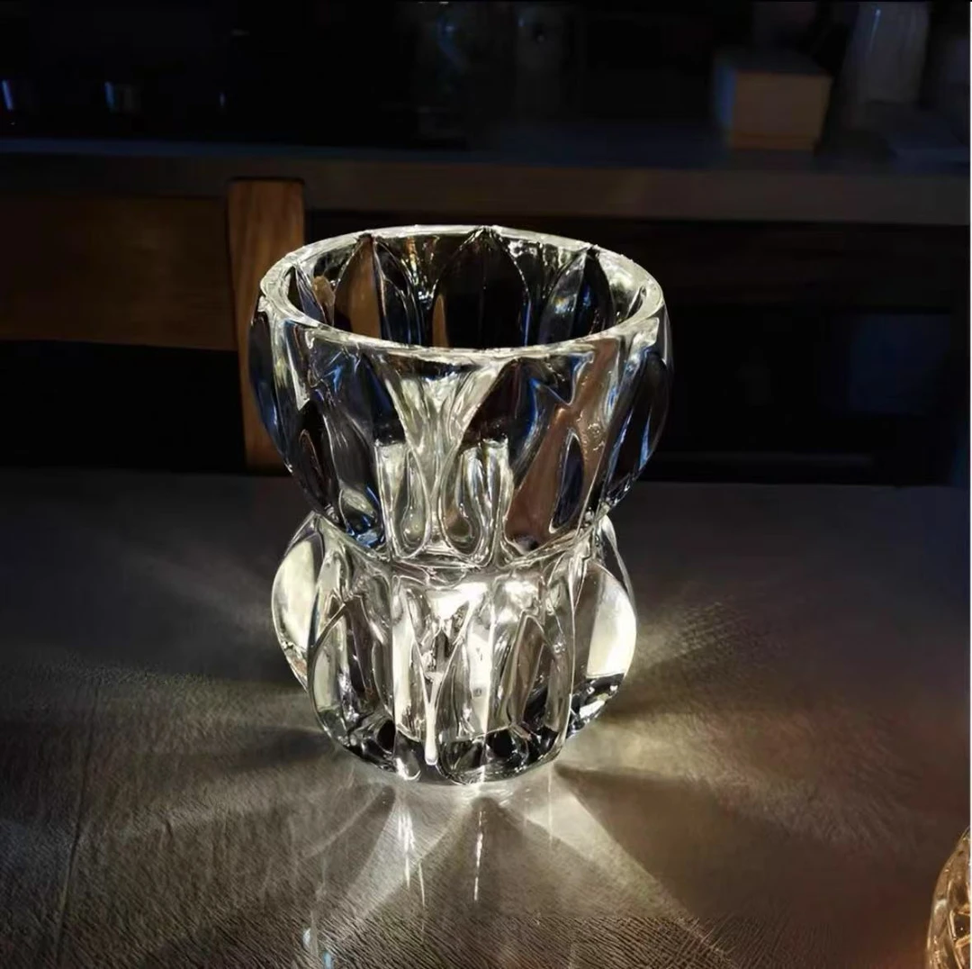 福禄花瓶水晶花瓶摆件插花郁金香鲜切花卧室餐厅书房轻奢家居