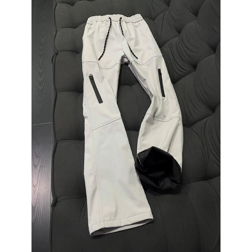 东北零下40度加绒冲锋裤男款冬季尼龙软壳防寒裤子户外滑雪登山裤