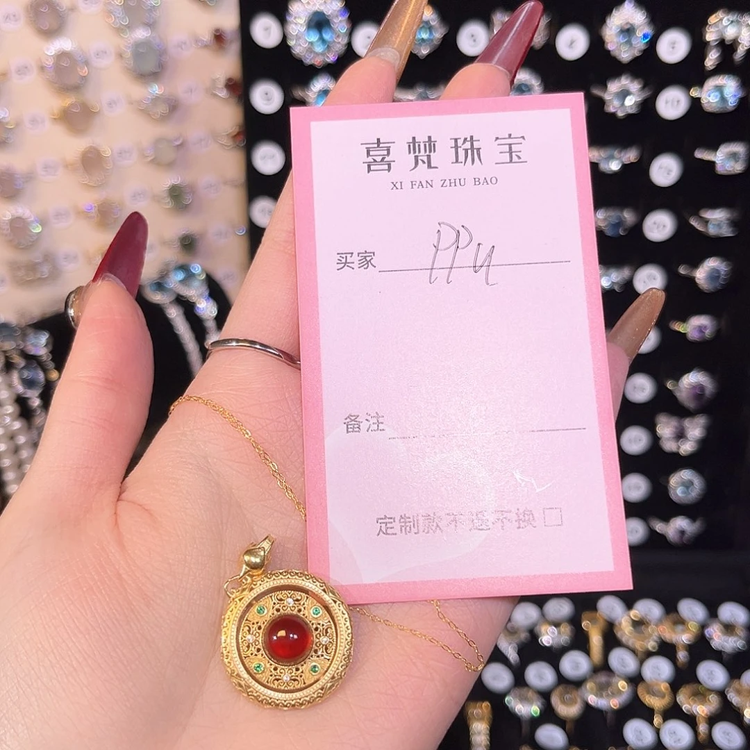 石榴石颈饰银S925镶嵌P*U