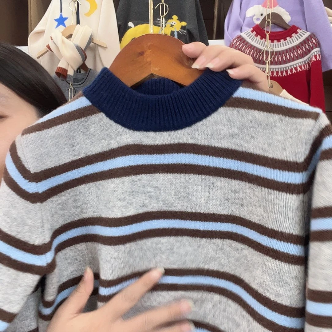 儿童条纹蓝色130新款