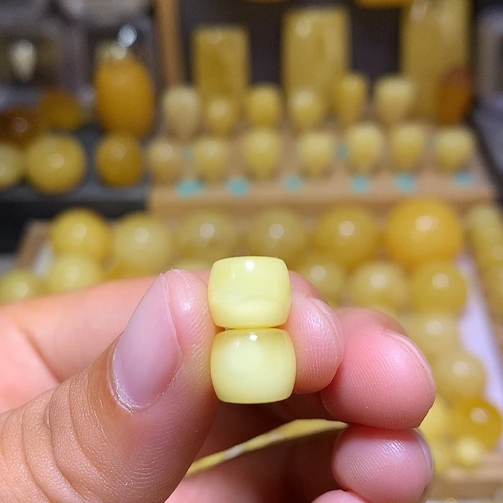 裸石蜜蜡未镶嵌天然俄料金白妖花蜜蜡精工直切9.5