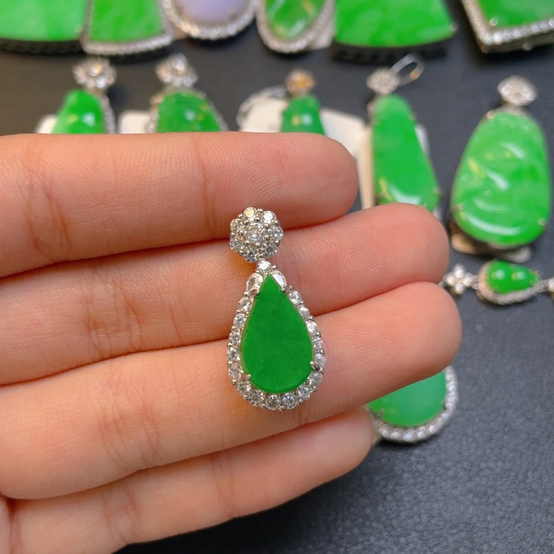 翡翠银S925镶嵌颈饰