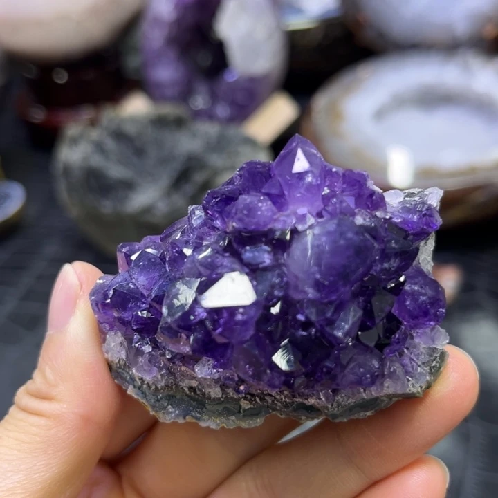 水晶珠宝半成品未镶嵌 紫晶花