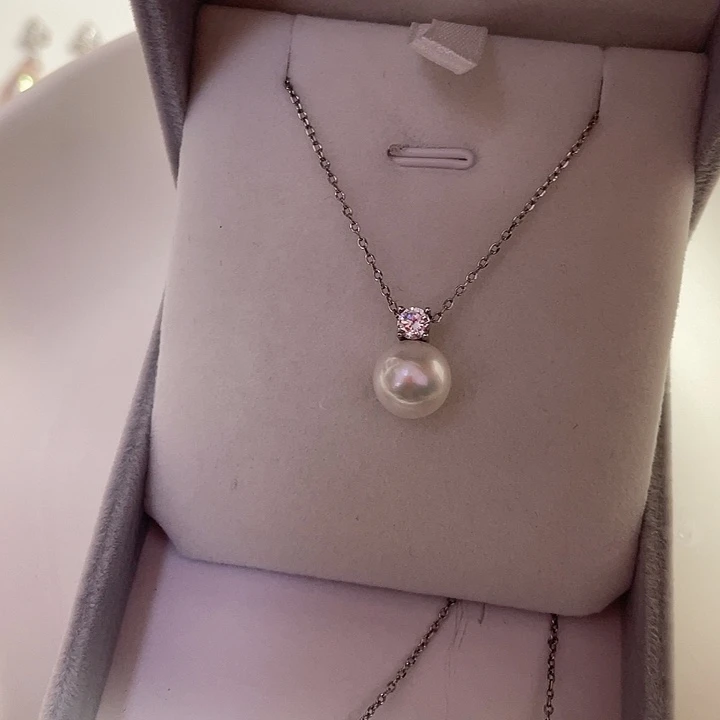 淡水珍珠吊坠(赠链)银S925镶嵌