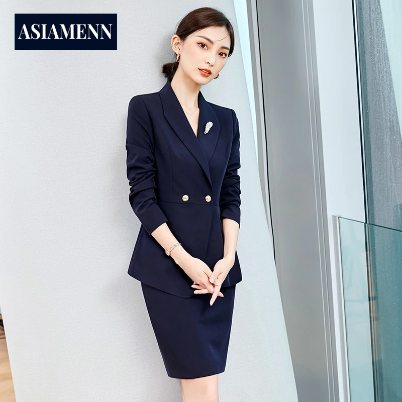 高端职场西装套装女秋冬气质空姐制服OL商务套裙职业装酒店工作服