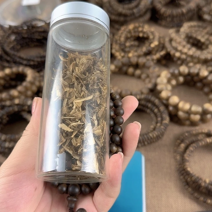 沉香沉香碎屑奇楠沉香沉浮透顶绿07圆珠23g多圈多样性发一