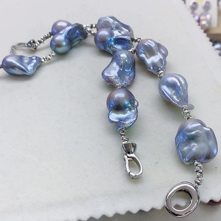 银S925镶嵌耳饰淡水珍珠