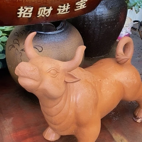 紫砂花盆直50高度33手工雕塑