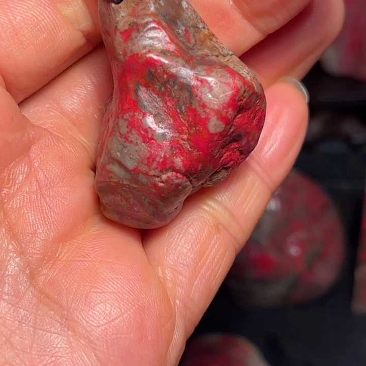 昌化石印石昌化石昌化鸡血石手把件